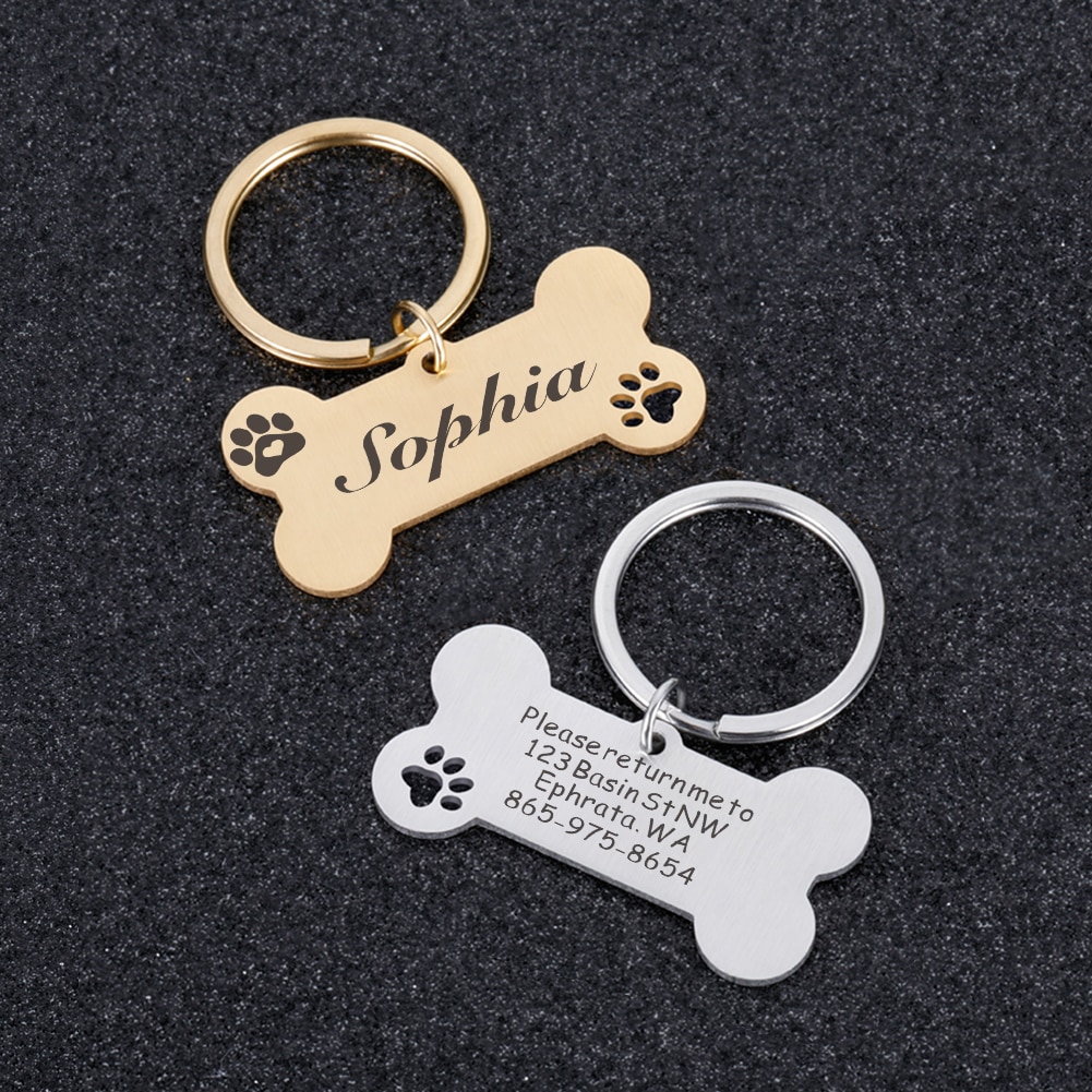 Customizable Dog Collar Address Tags for Dogs Medal with Engraving Name Kitten Puppy Accessories Personalized Cat Necklace Chain - Image 5